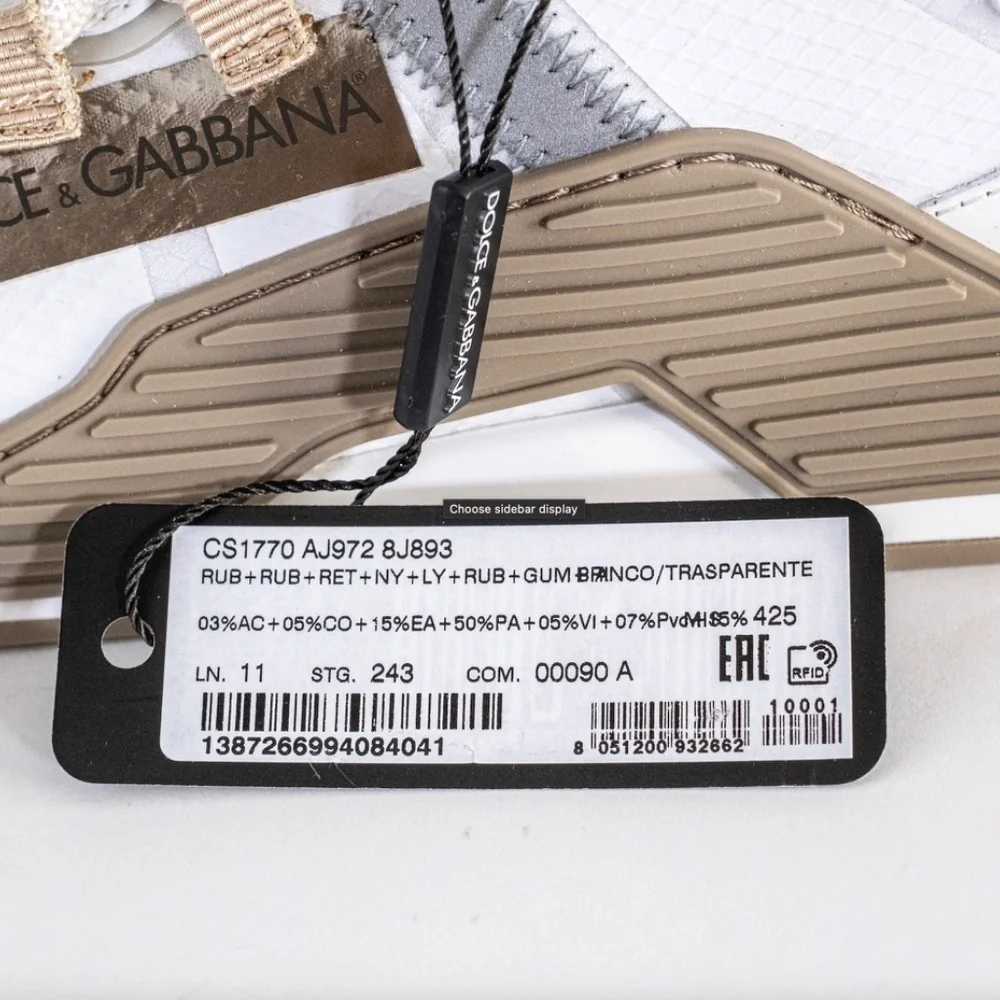 Size EU42.5 | US9.5 - DOLCE & GABBANA Men's NS1 Paneled Sneakers Authentic NEW - Picture 8 of 16